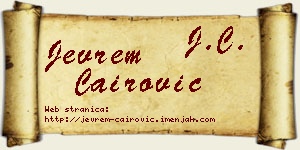 Jevrem Čairović vizit kartica